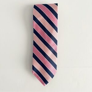 Brooks Brothers Pink and Blue Diagonal Silk Striped Tie